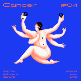 Illustration du signe du Zodiaque Cancer format 20x20cm par Yollema