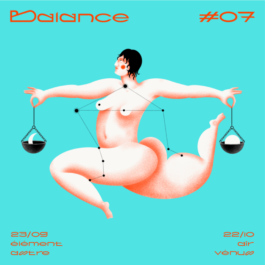Illustration du signe du Zodiaque Balance format 20x20cm par Yollema