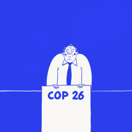 Case de bande dessinée humoristique sur le thème de la COP26, réalisée par Yollema pour le magazine URBANIA.