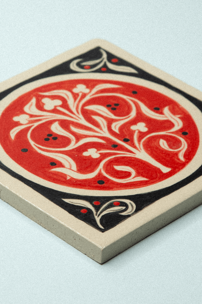 Carreau IllustrationFleurs02 Rouge Détails