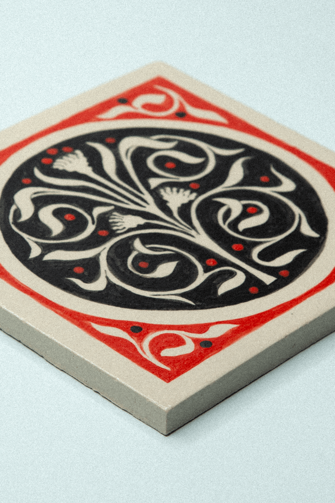 Carreau IllustrationFleurs Noir Détails