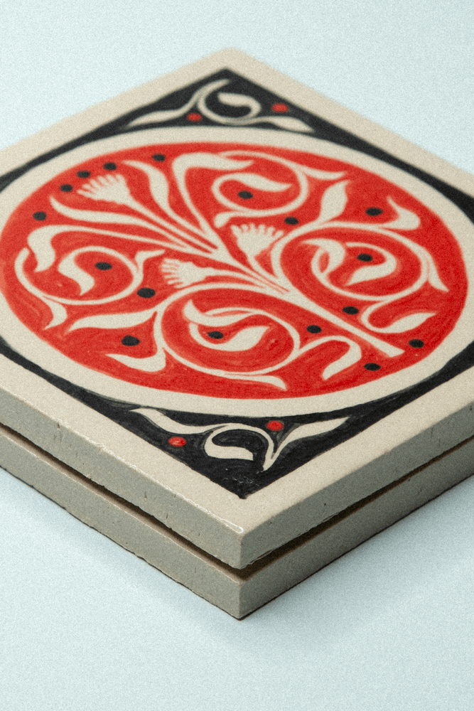 Carreau IllustrationFleurs Rouge Détailsb