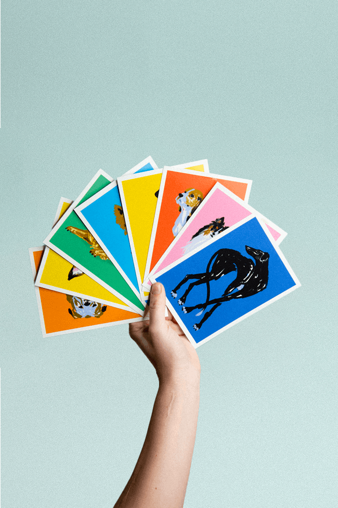 Lots 8 CartesPostales chiens Tiny