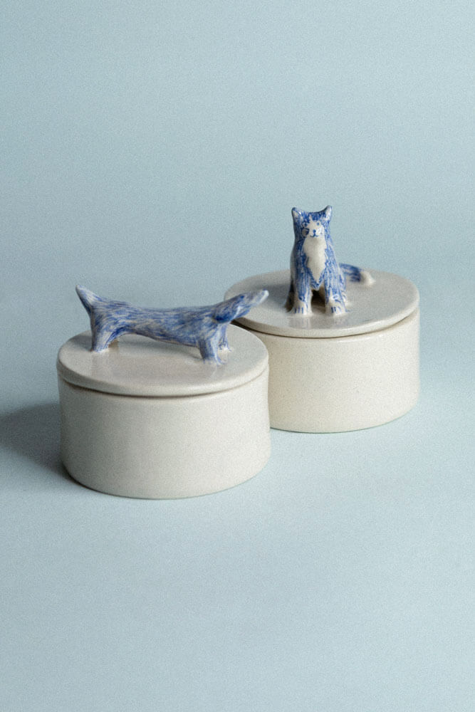 Yollema tasses crayon boite teckel+chat tiny